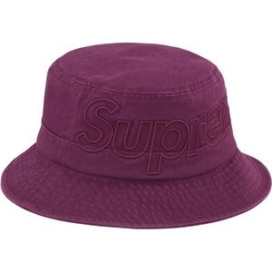 🚫Sold🚫 Sold Out Supreme Cotton Bucket Hat Crusher Embroidered Logo on Crown